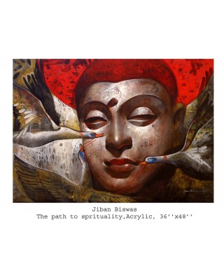 Acrylic Painting of Gautam Buddha
